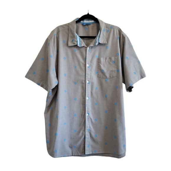 AT&T All Over Logo Employee Worker Uniform Collared Short Sleeve Shirt Men 2XL - Picture 1 of 8